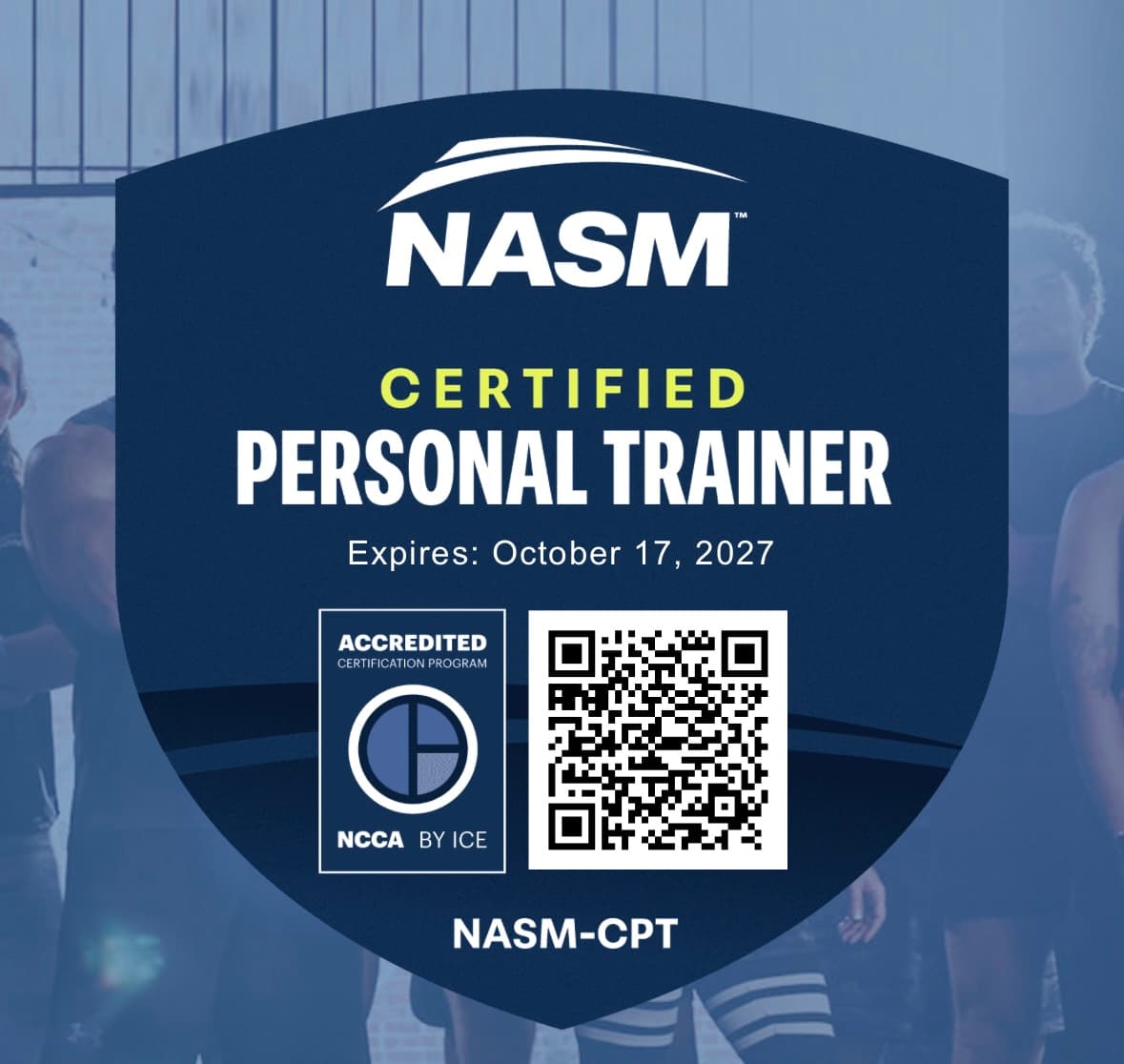 NASM Certified Personal Trainer credential